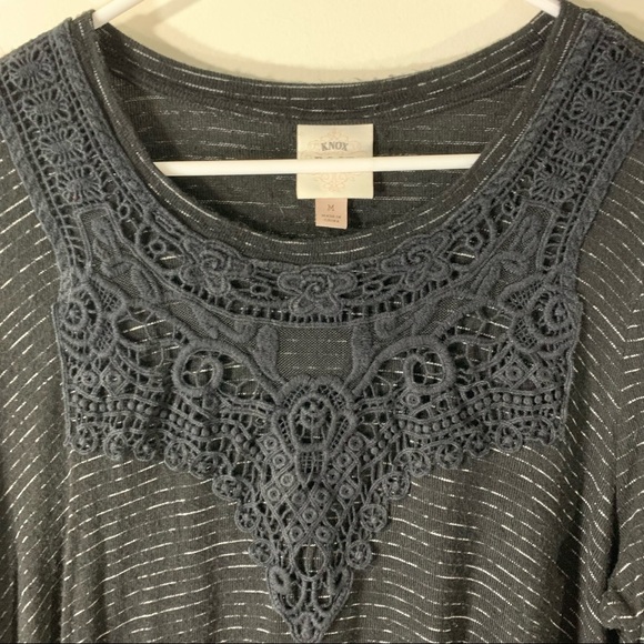 Knox Rose Black Striped Sharkbite Tunic - Picture 4 of 9